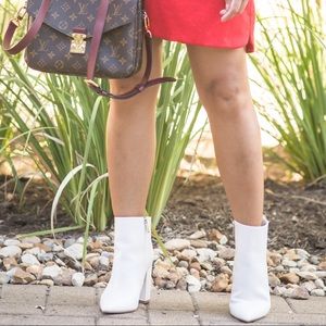 Rosamund Block Heel Bootie  / Size 7 | WHITE